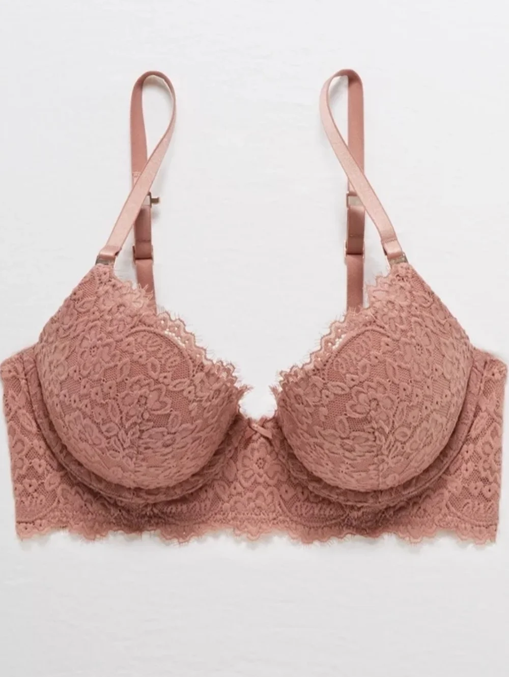 AERIE🌻Real Power Plunge Push Up Eyelash Lace Bra SIZE 32D